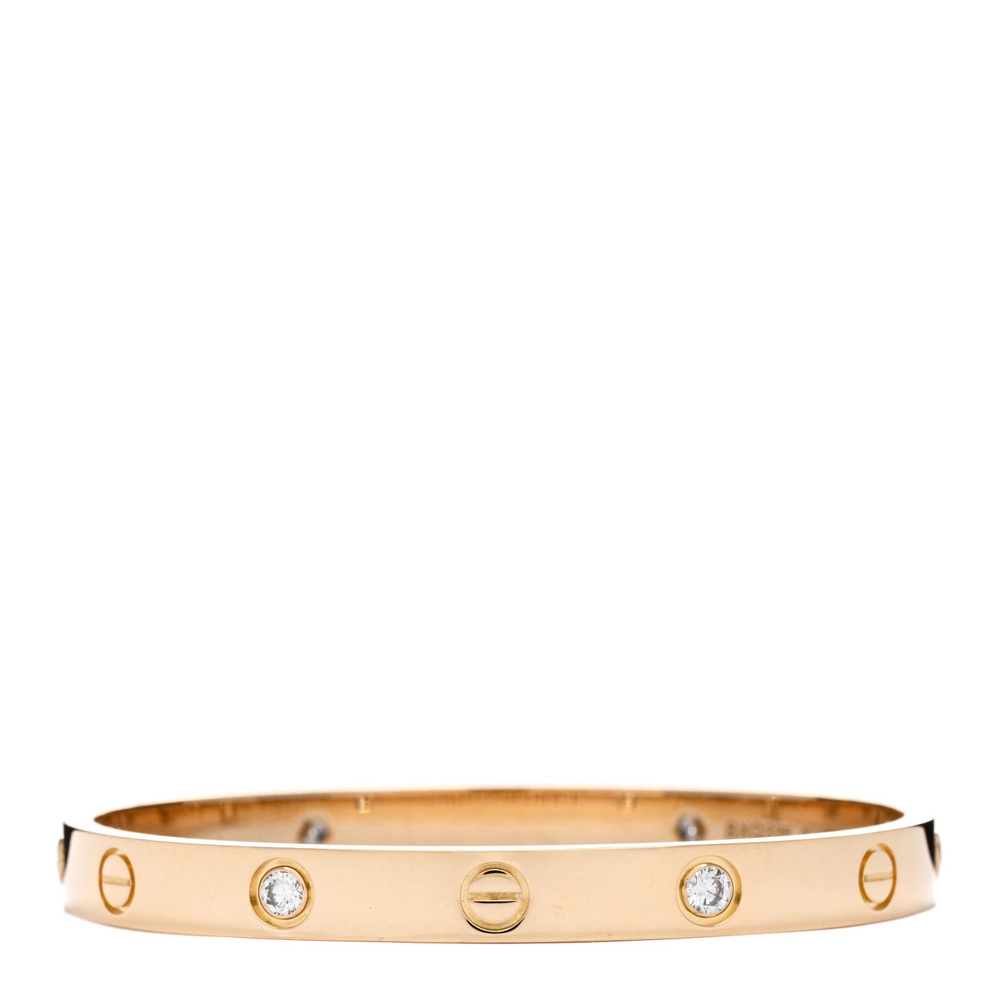 18K Yellow Gold 4 Diamond LOVE Bracelet 16