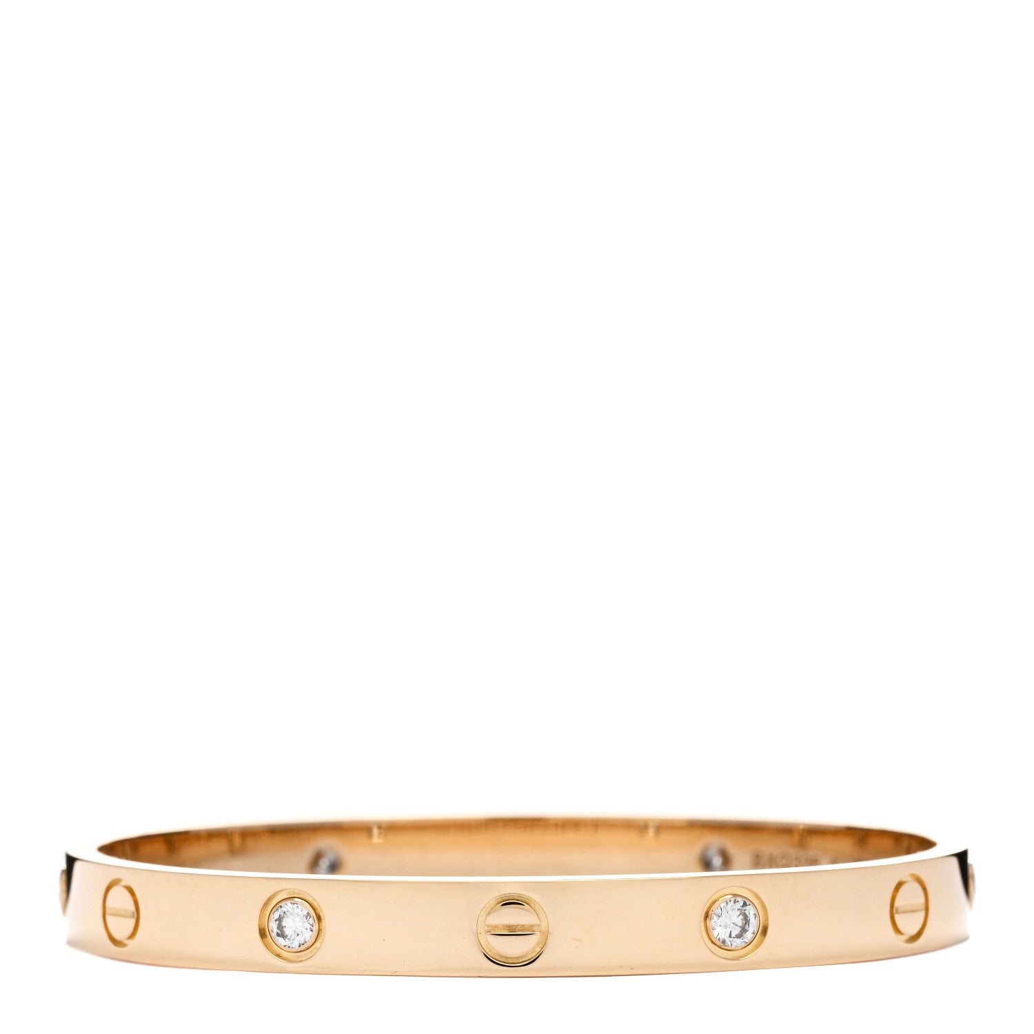 Cartier 18K Yellow Gold 4 Diamond LOVE Bracelet 16 2 of 5