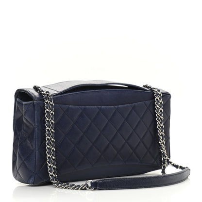 Chanel Lambskin Quilted Flap Shoulder Bag Navy Blue 3 of 11