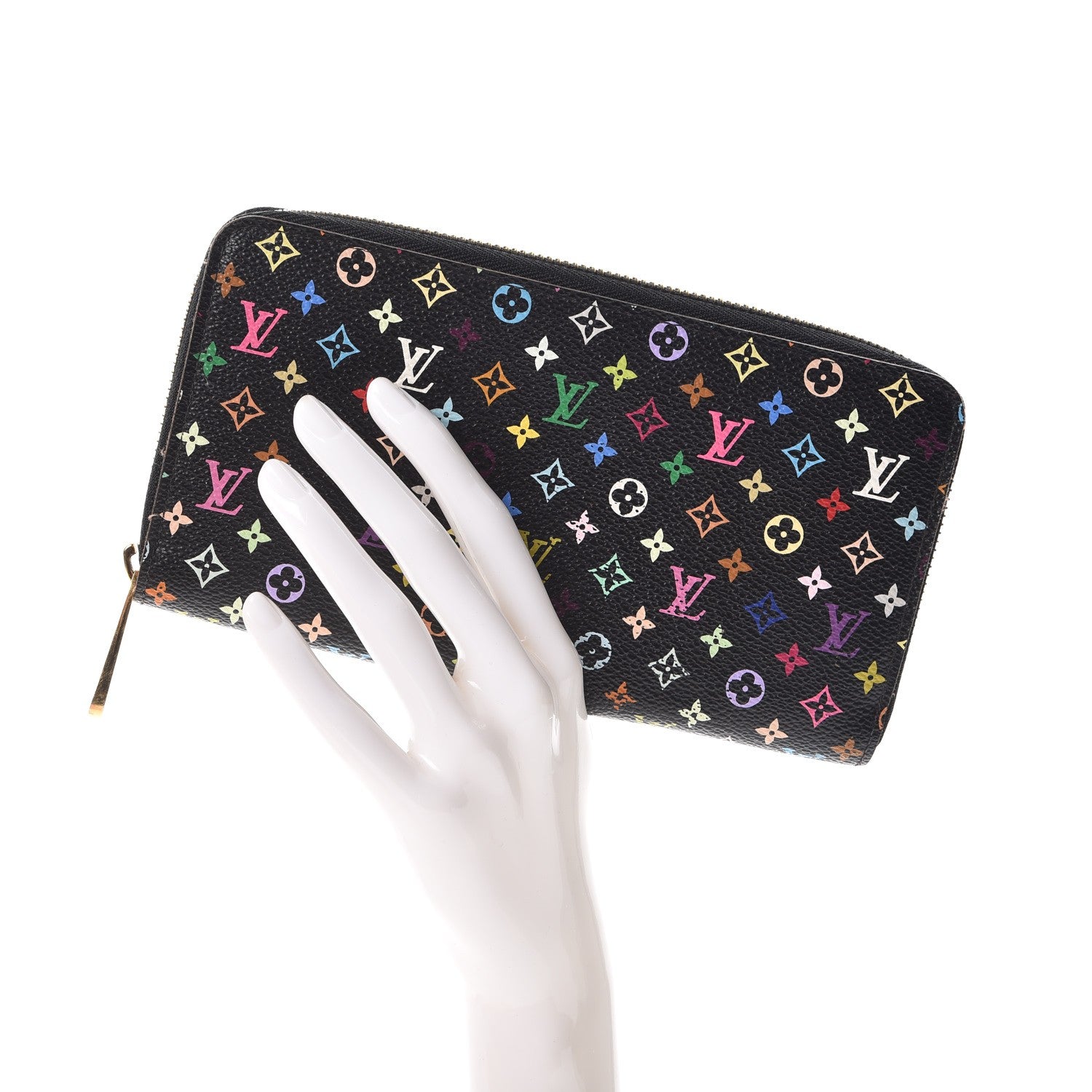 Louis Vuitton Monogram Multicolor Zippy Wallet Black Grenade 2 of 12