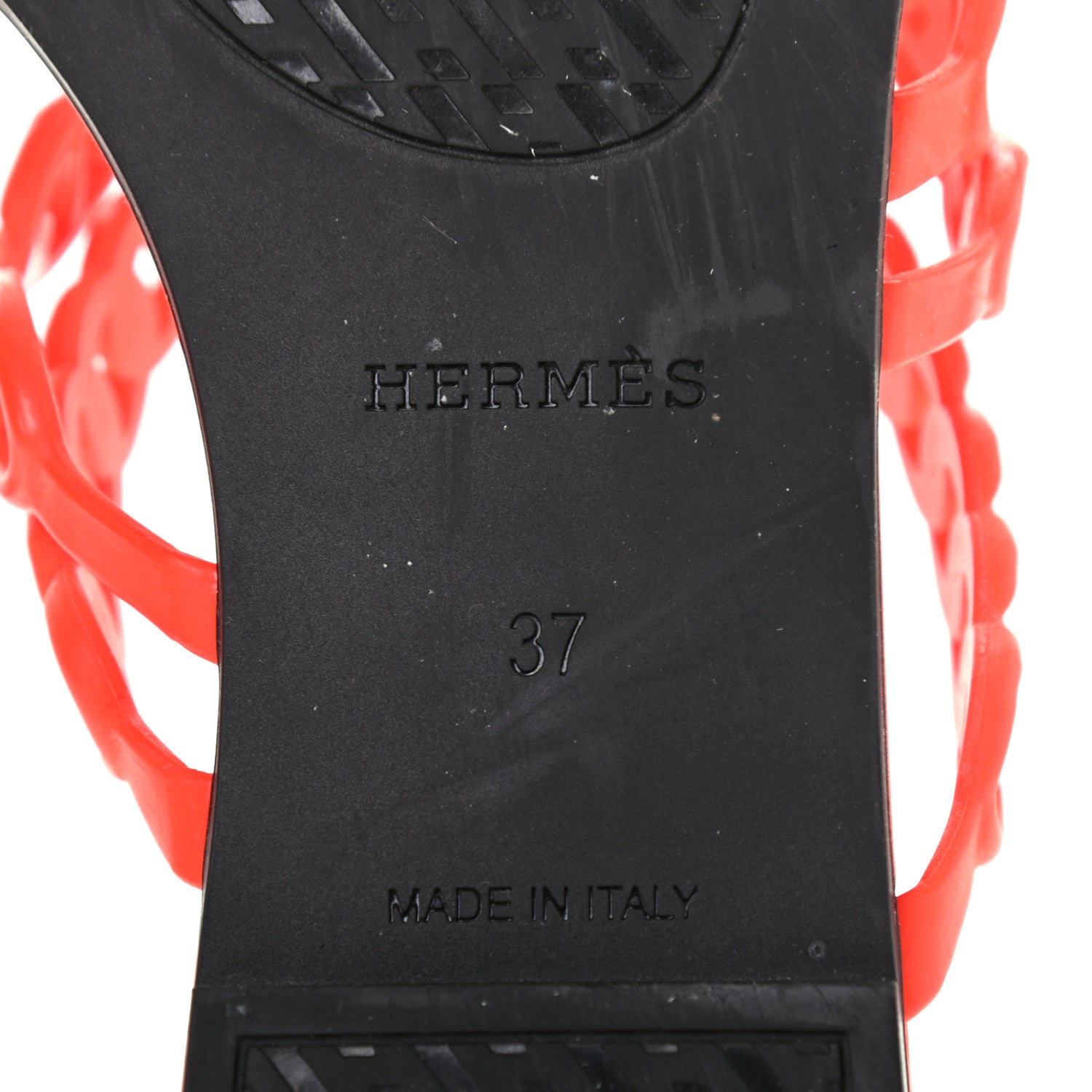 Hermes Rubber Chaine d'Ancre Nude Sandals 37 Pavot 6 of 7