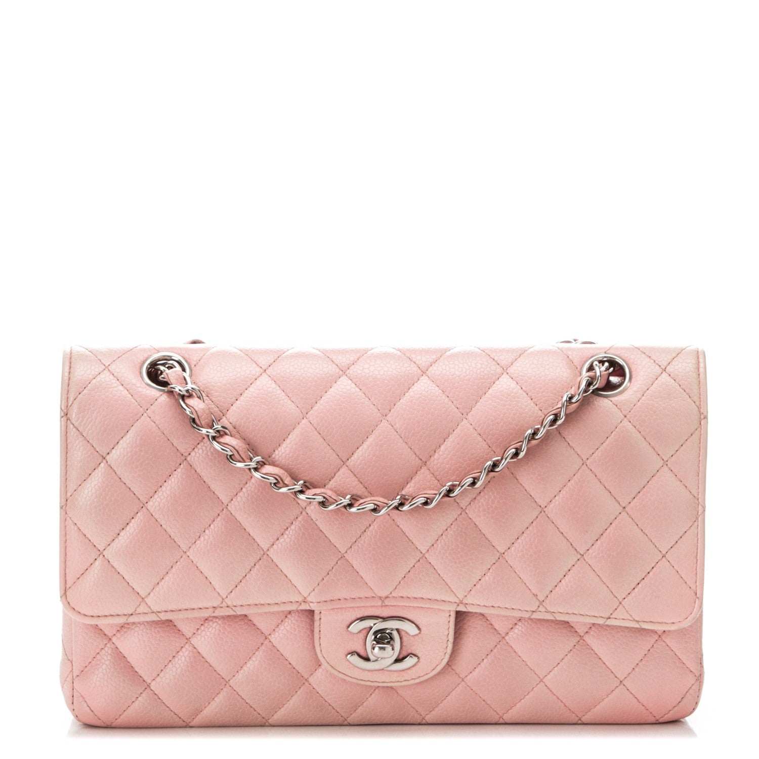 Chanel Caviar Quilted Medium Double Flap Pink 11 of 17