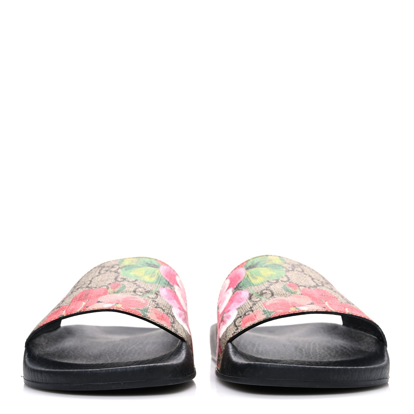 GG Supreme Monogram Blooms Slide Sandals 38 Beige Multicolor