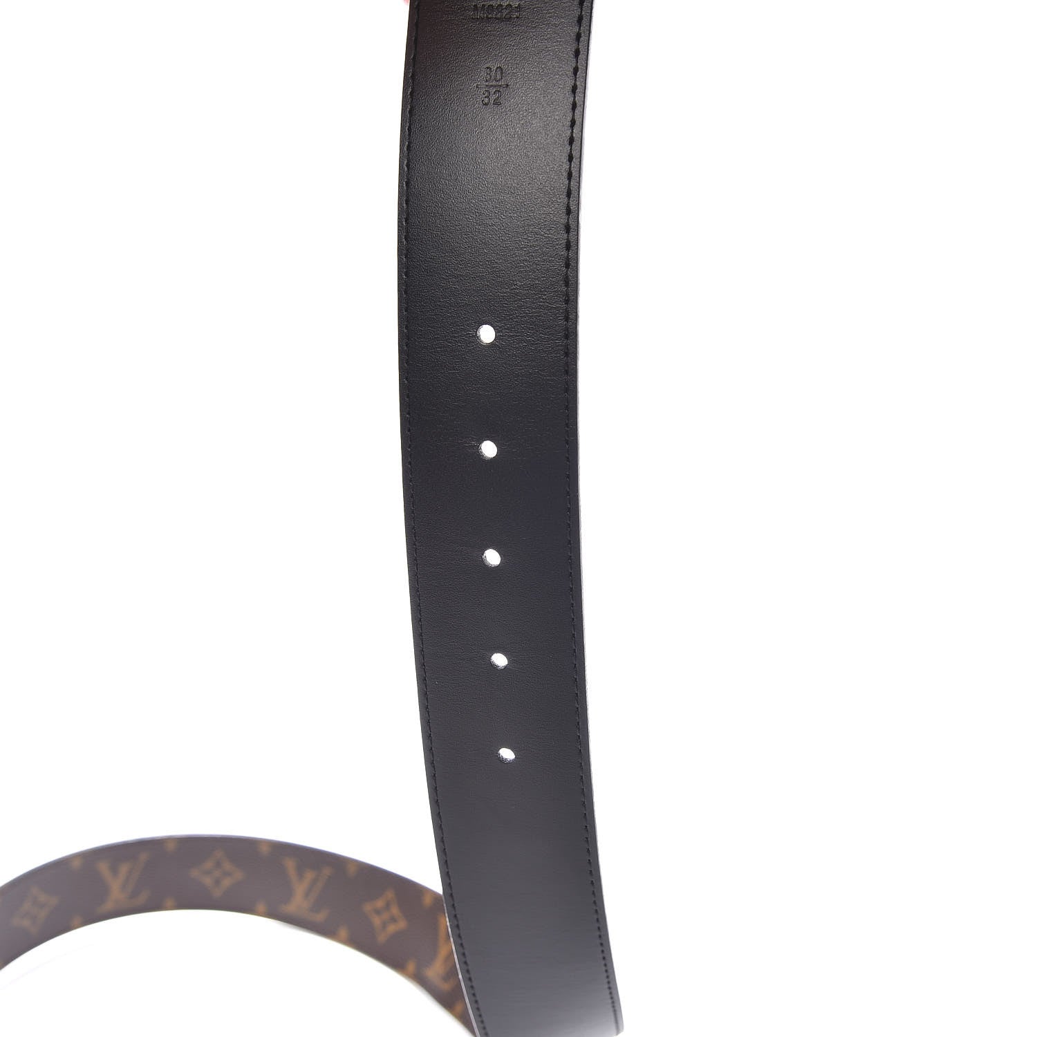Louis Vuitton Calfskin Monogram 30mm LV Initiales Reversible Belt 80 32 Black 5 of 7