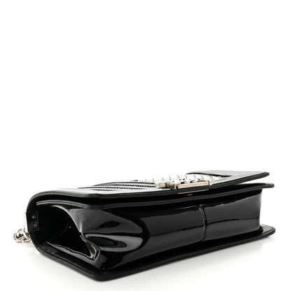 Chanel Patent Glitter PVC Chevron Quilted Medium Boy Flap Black Silver 4 of 11