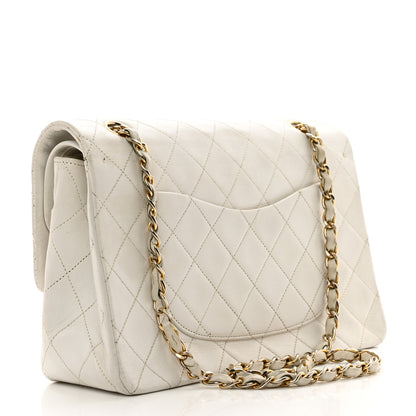 Chanel Lambskin Quilted Medium Double Flap White 3 of 15