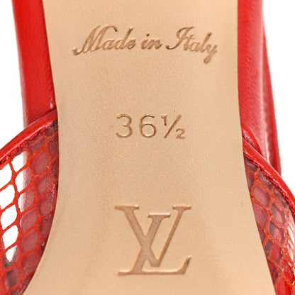 Louis Vuitton Calfskin Mesh PVC Urban Twist Slingback Mules 36.5 Red 6 of 8