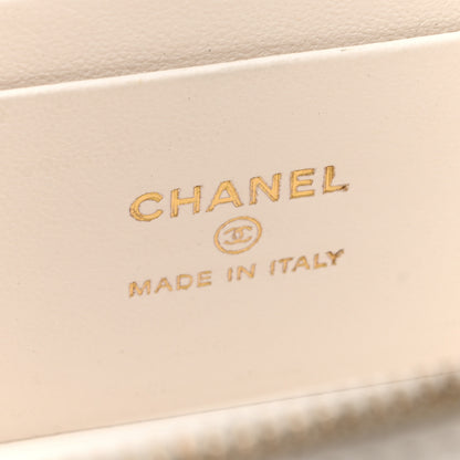 Chanel Caviar Quilted Sweetheart Vanity Case White 6 of 12
