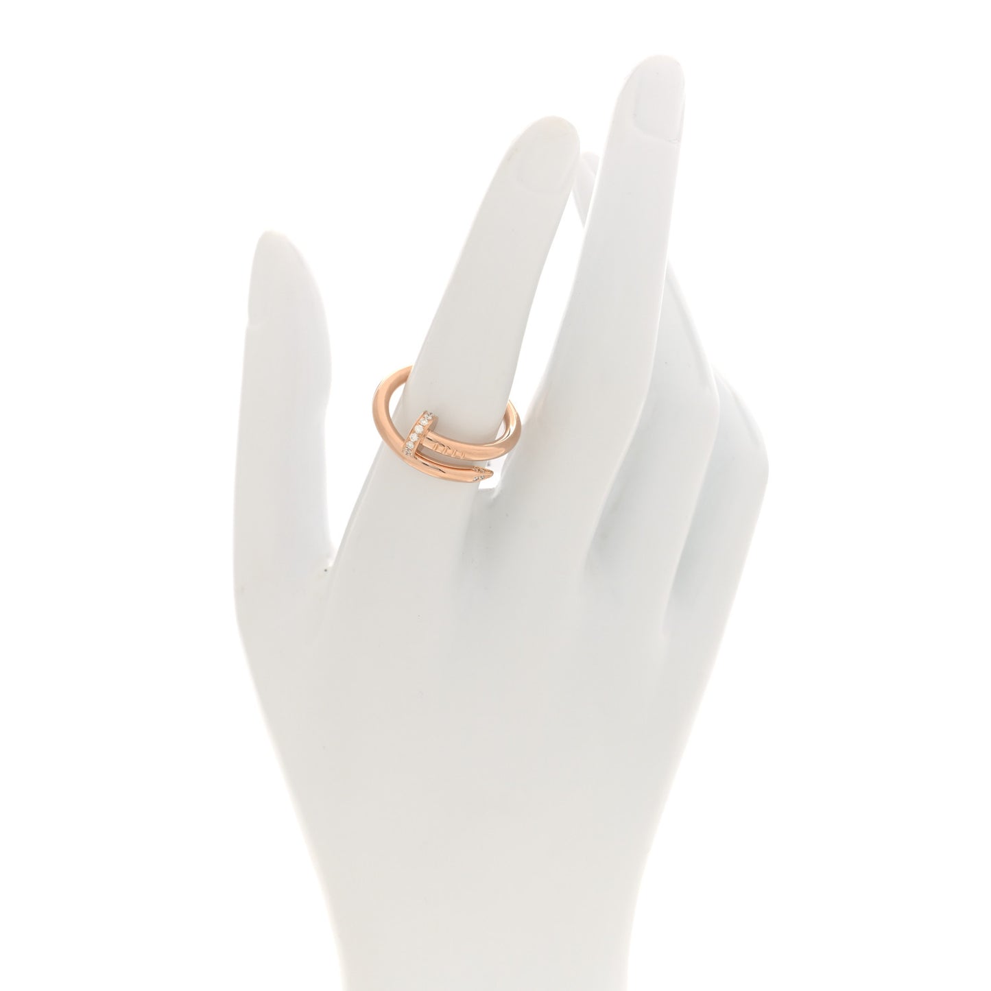 18K Pink Gold Diamond Juste Un Clou Ring 55 7.25