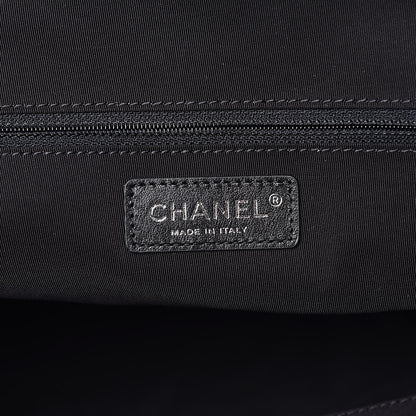 Chanel Aged Calfskin Chevron Large Soft Bowling Bag Black 6 of 12