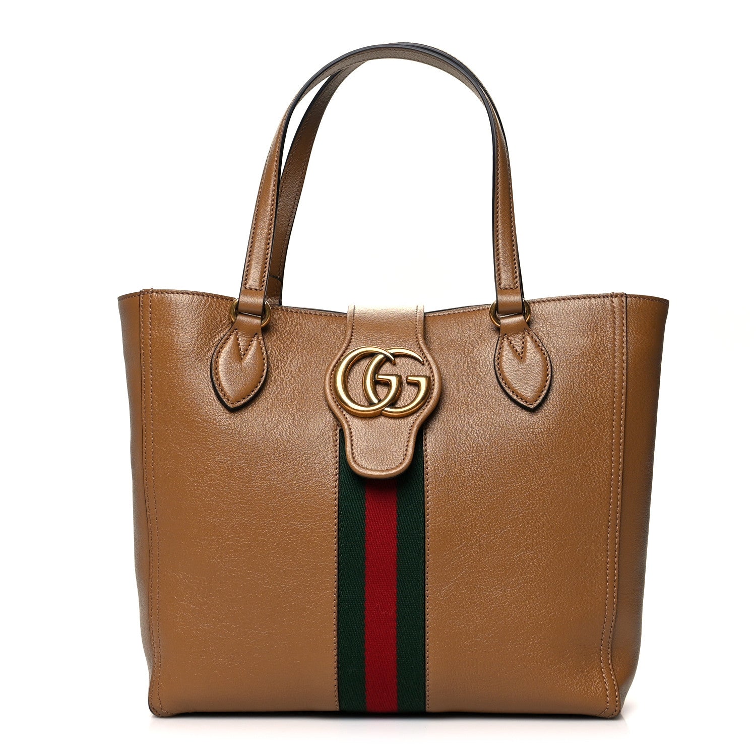 Gucci New Sakai Calfskin Lux Web Small Dahlia Tote Quartz Beige 1 of 10