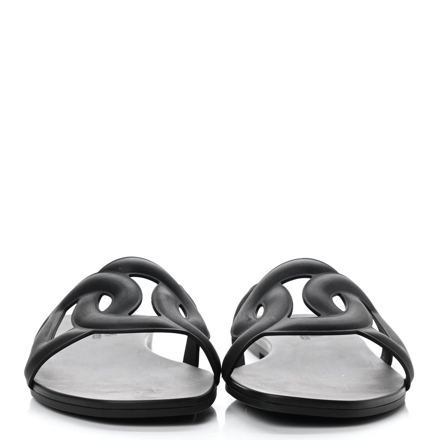 Hermes Rubber Aloha Sandals 38 Black 2 of 8