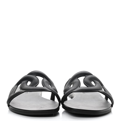Hermes Rubber Aloha Sandals 38 Black 2 of 8