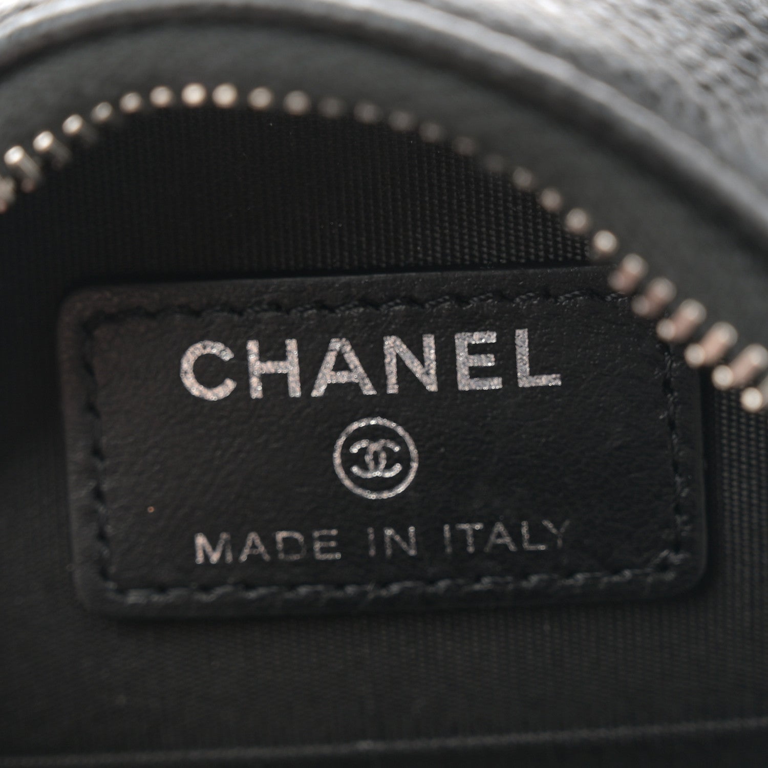 Chanel Caviar Camellia Embossed Round Clutch With Chain Black 6 of 11