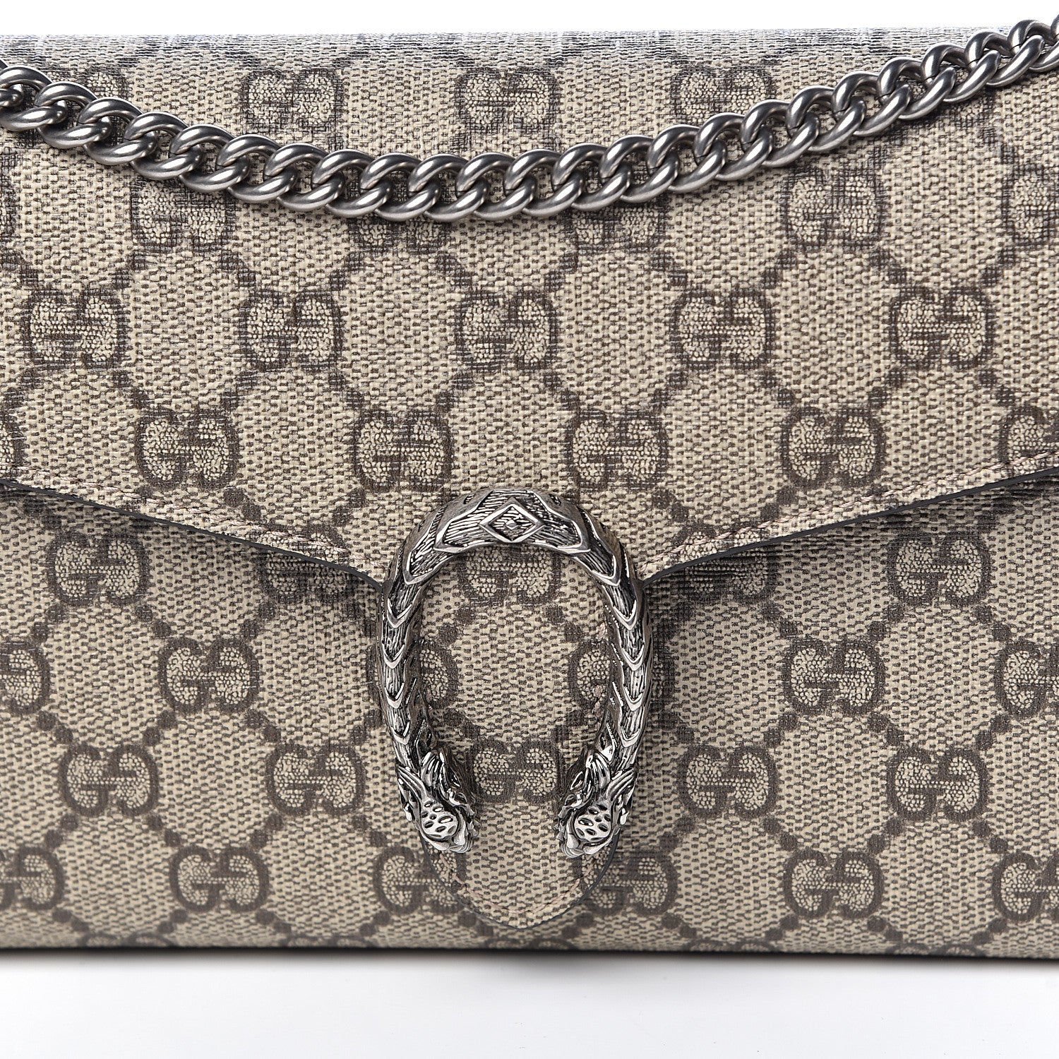 Gucci GG Supreme Monogram Mini Dionysus Chain Wallet Beige Taupe 10 of 11