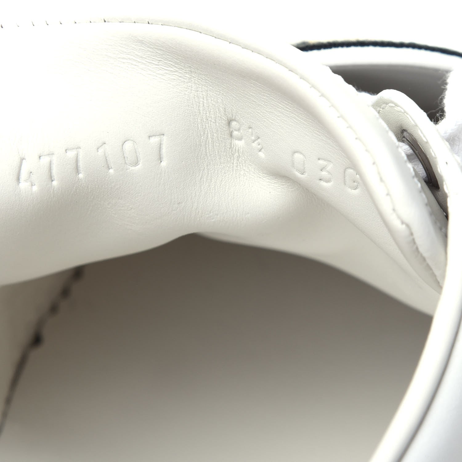 Gucci Calfskin Ayers Web Tiger Embroidered Mens Ace Sneakers 8.5 White 10 of 15