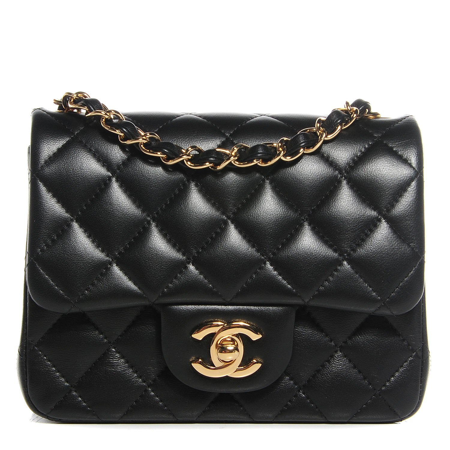 Chanel Lambskin Quilted Mini Square Flap Black 1 of 8