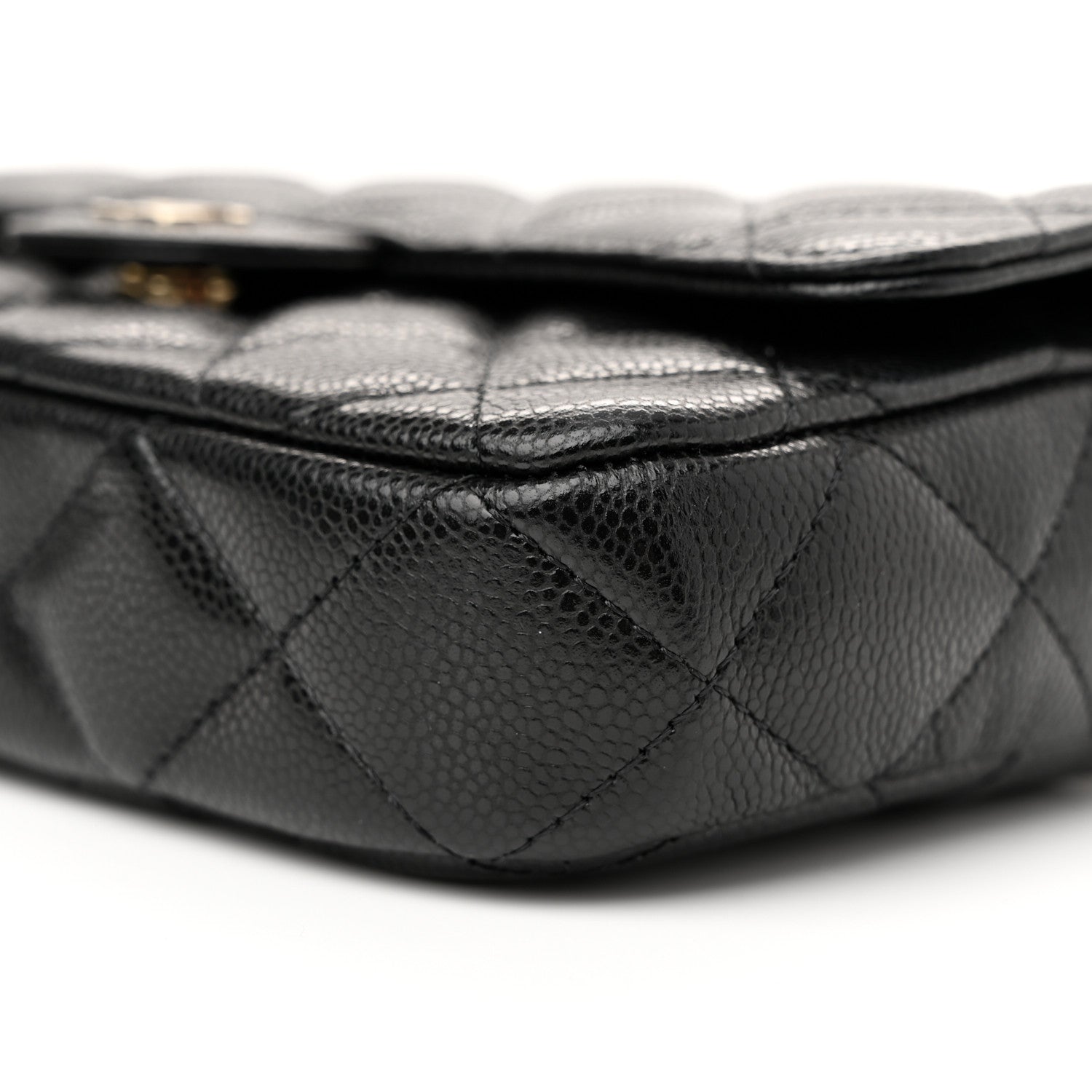 Chanel Caviar Quilted Flap Phone Holder With Chain Black 12 of 13