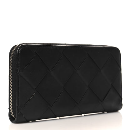 Bottega Veneta Nappa Maxi Intrecciato Zip Around Wallet Black 3 of 9