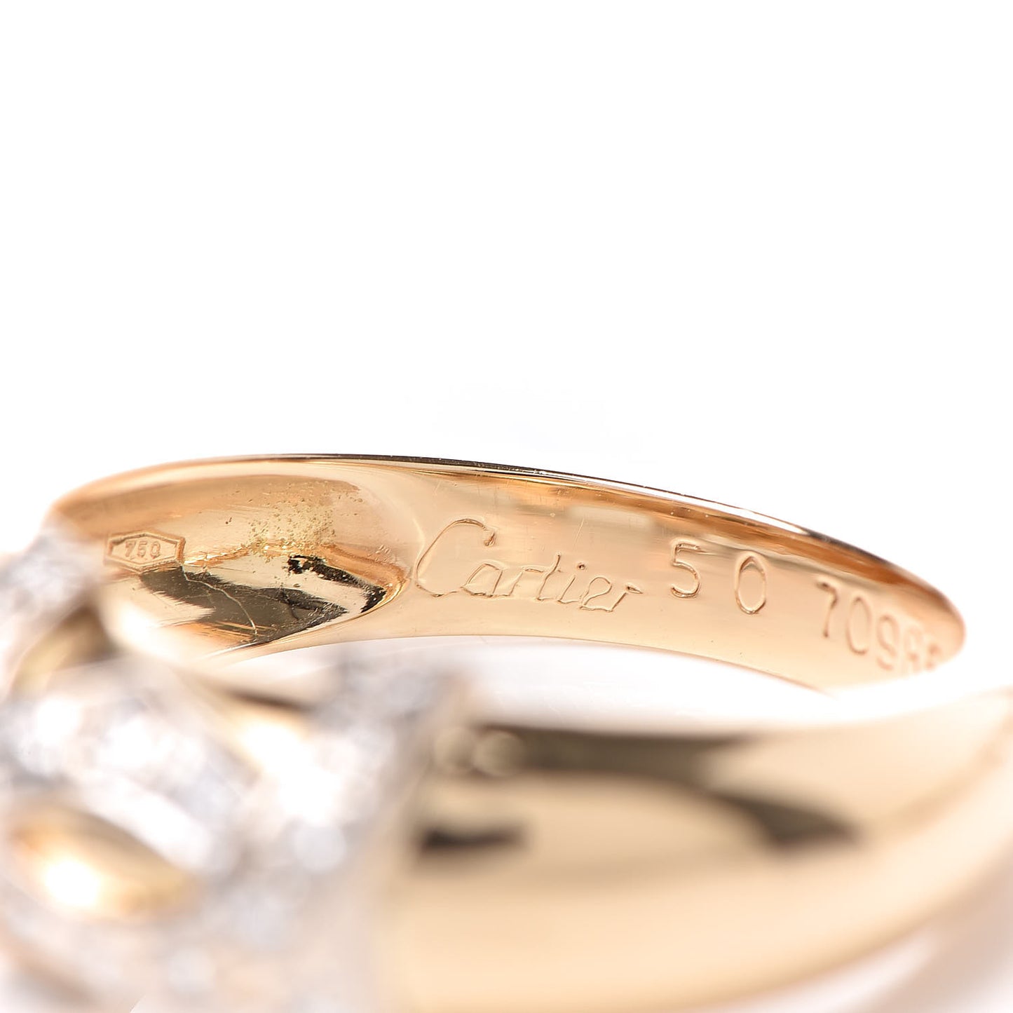 18K Yellow Gold Diamond Logo Double C Ring 50 5.25