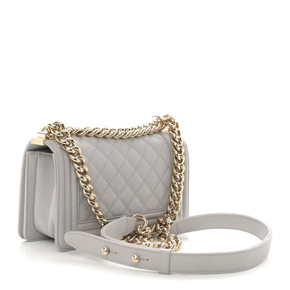 Chanel Caviar Quilted Small Boy Flap Light Grey 3 of 11