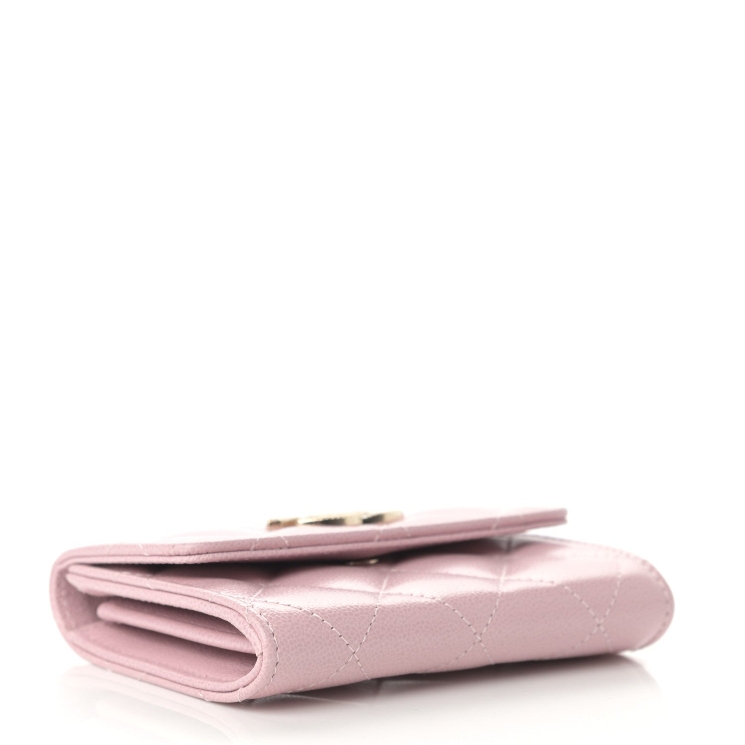 Chanel Caviar Quilted Studded CC Flap Card Holder Light Pink 4 of 10
