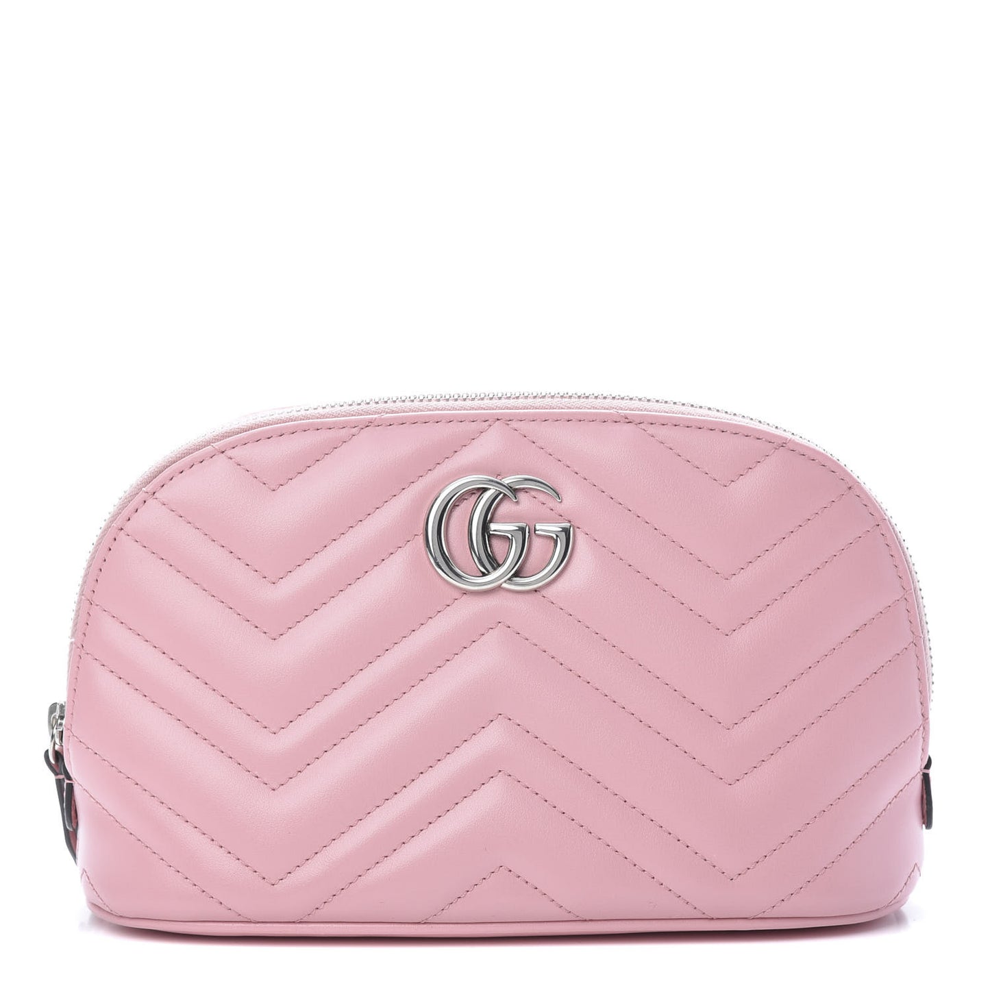 Calfskin Matelasse Large GG Marmont Pouch Cosmetic Case Wild Rose