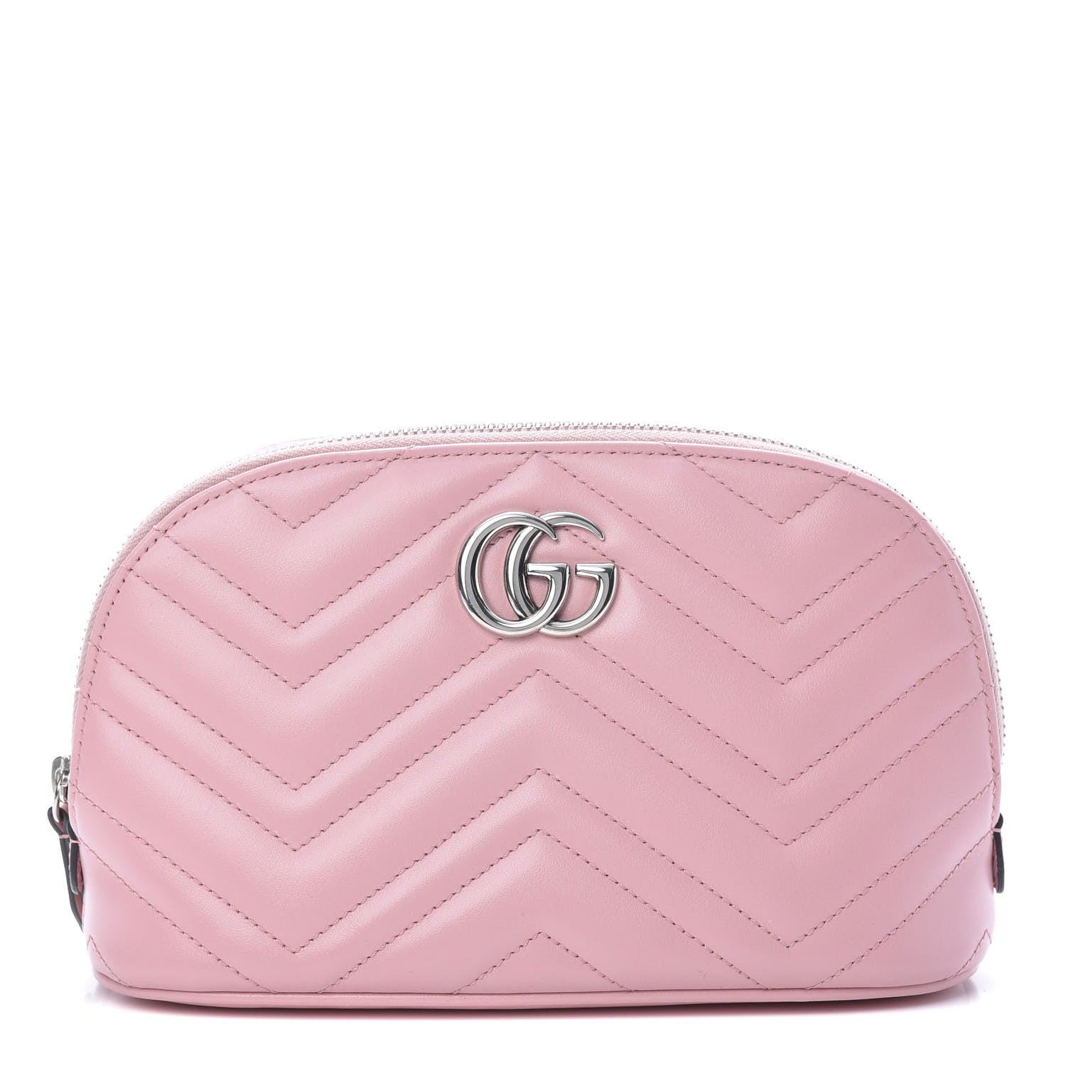 Gucci Calfskin Matelasse Large GG Marmont Pouch Cosmetic Case Wild Rose 1 of 7
