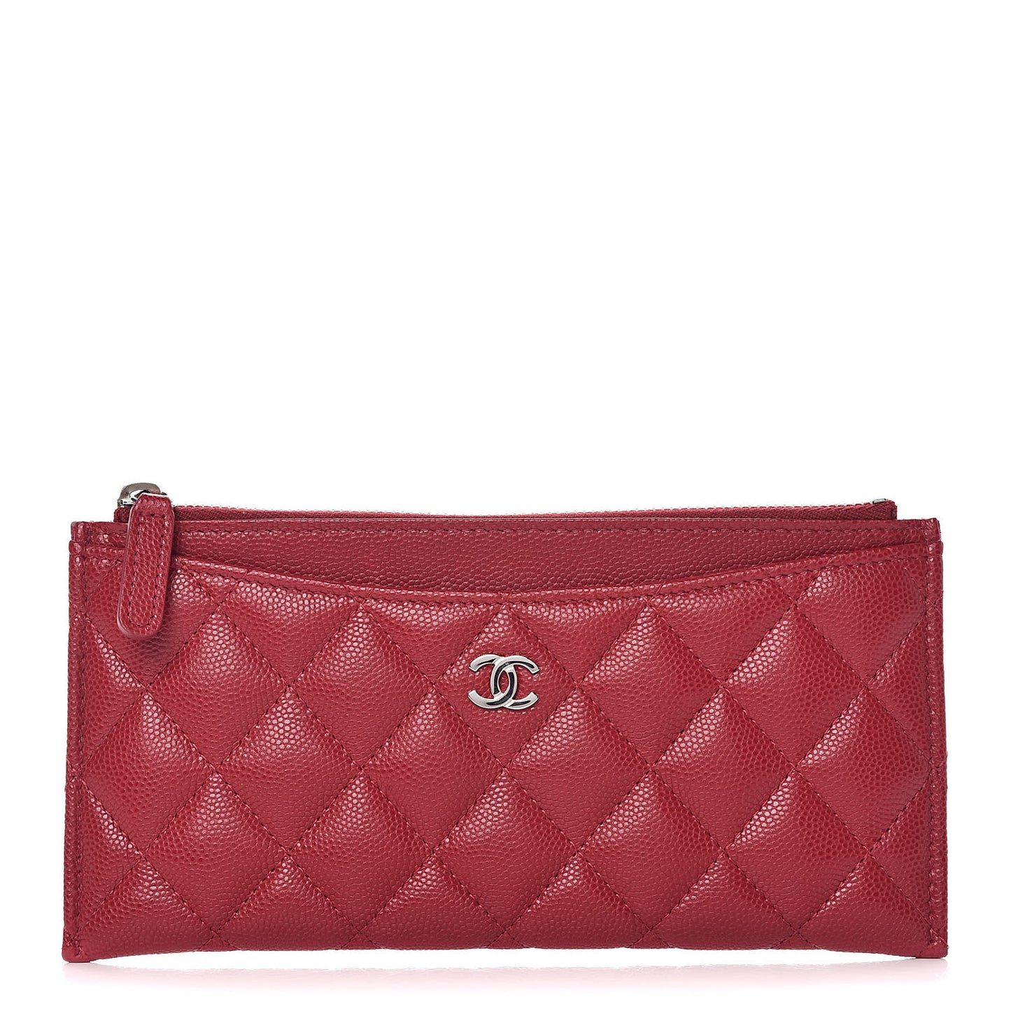 Caviar Quilted Classic Zip Pouch Pink