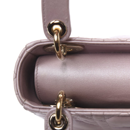 Christian Dior Metallic Lambskin Cannage Mini Lady Dior Lotus 11 of 12
