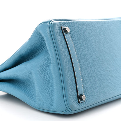 Hermes Taurillon Clemence Birkin 35 Blue Jean 9 of 16
