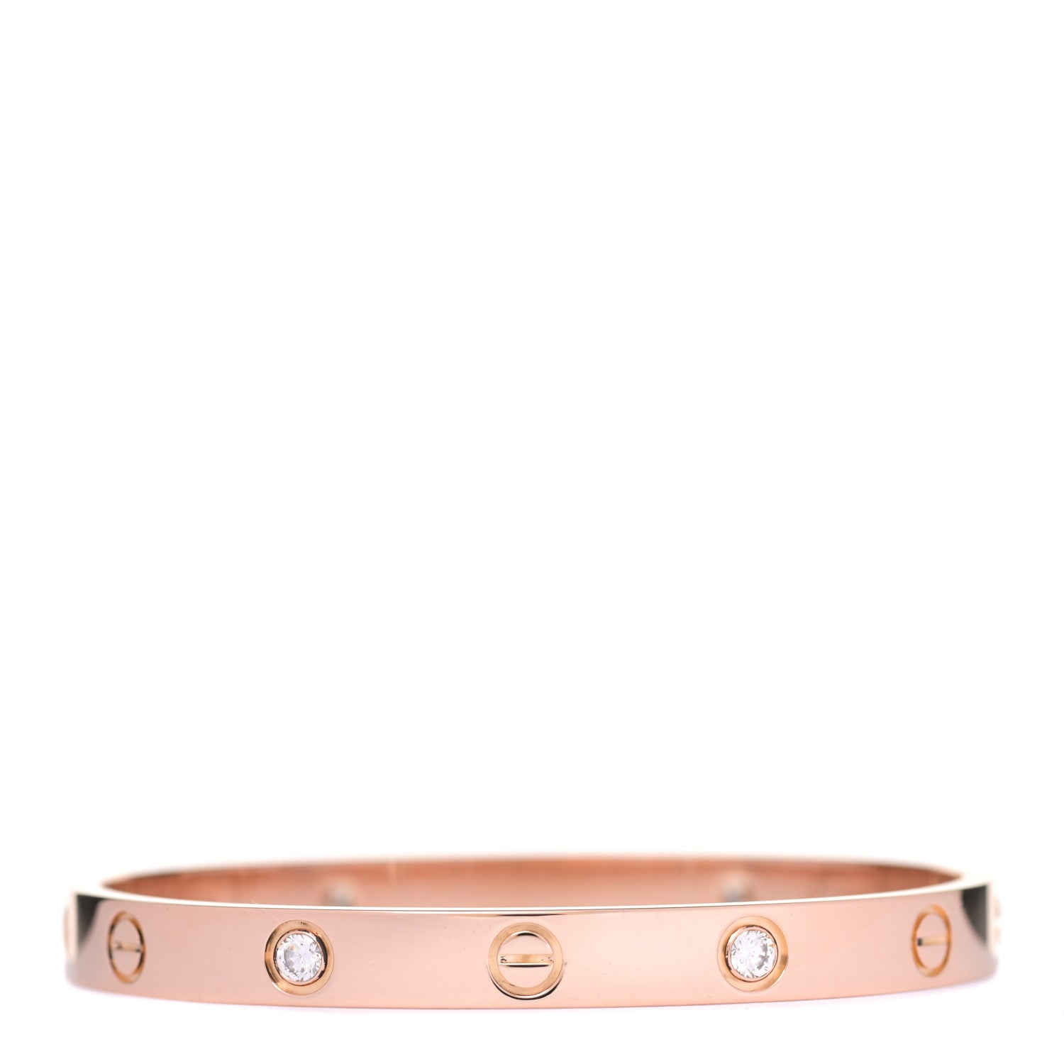 Cartier 18K Pink Gold 4 Diamond LOVE Bracelet 16 3 of 7