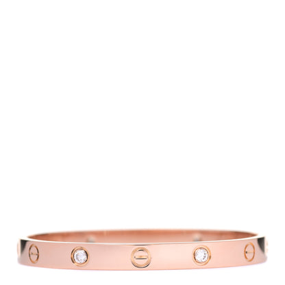 Cartier 18K Pink Gold 4 Diamond LOVE Bracelet 16 3 of 7