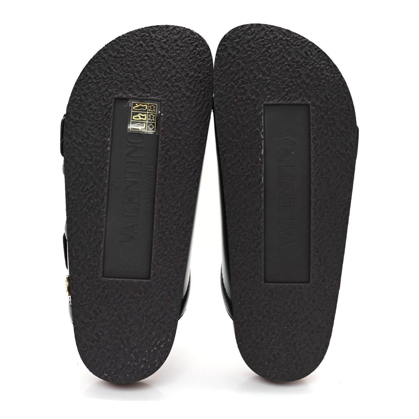 Calfskin Fussfriend Double Buckle Slide Sandals 38 Black