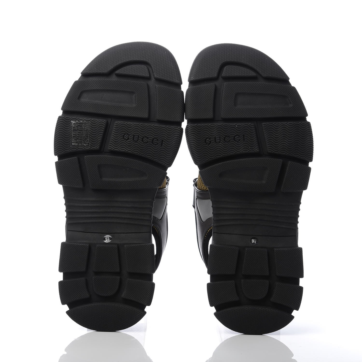 Gucci X SEGA Nappa Mesh Mens Aguru Sandals 9.5 Loess Black 5 of 9
