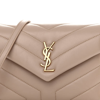 Saint Laurent Calfskin Y Quilted Monogram Toy Loulou Crossbody Bag Marble Pink 9 of 12