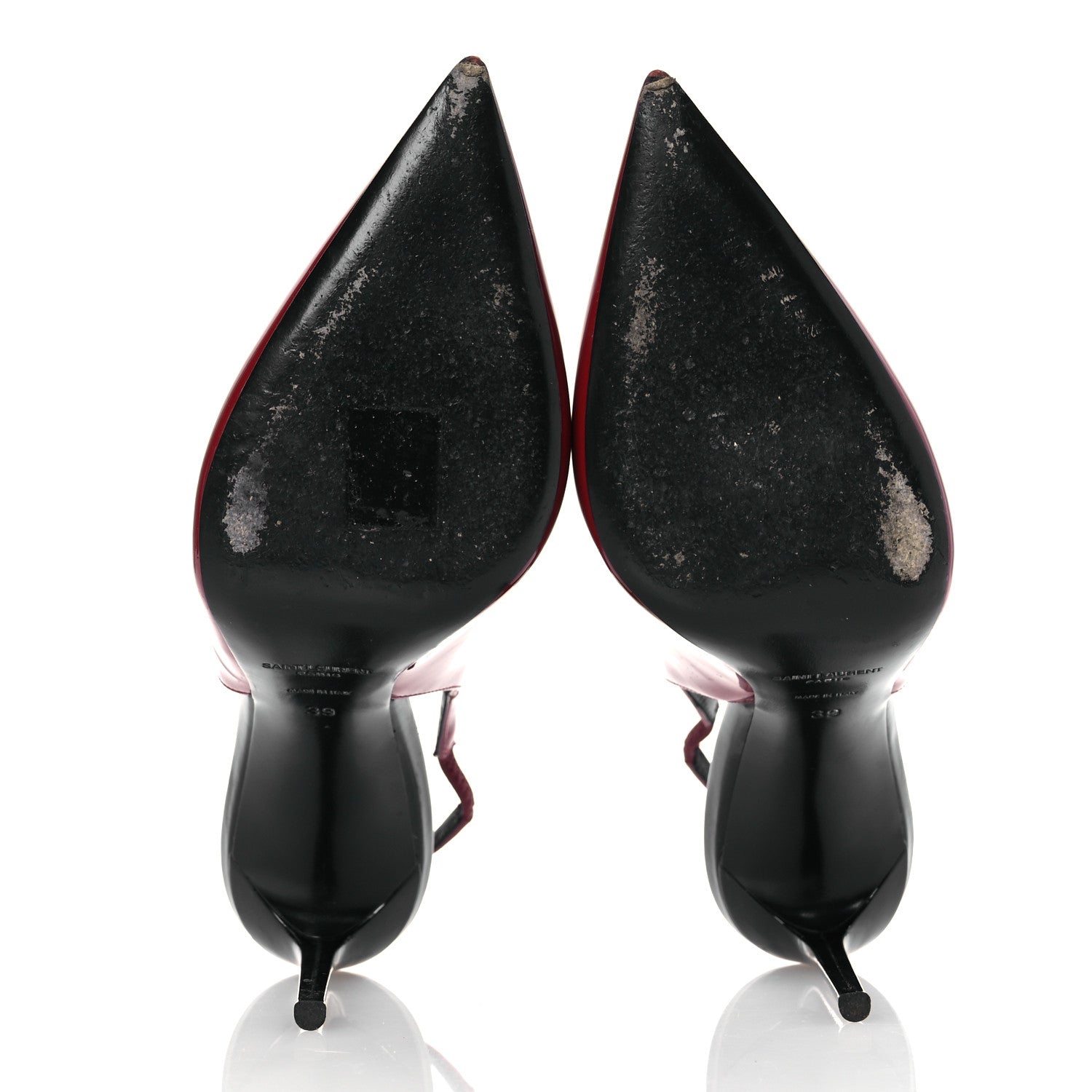 Saint Laurent Patent Calfskin Zoe 105 Slingback Pump 39 Opyum Red 7 of 12