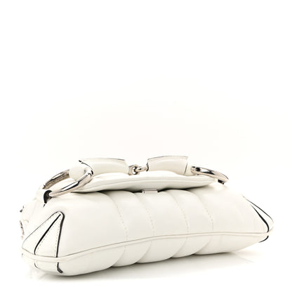 Gucci Nappa Vertical Matelasse Small Maxi Horsebit Chain Shoulder Bag Great White 4 of 12