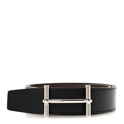 Hermes Box 135 Togo 38mm H d'Ancre Belt 105 Black Chocolate 1 of 5