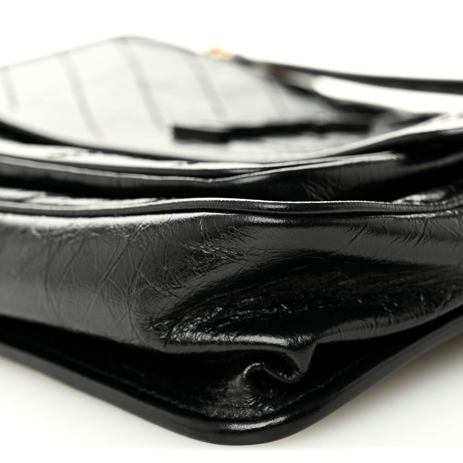 Saint Laurent Crinkled Calfskin Matelasse Monogram Medium Niki Chain Satchel Black 10 of 11