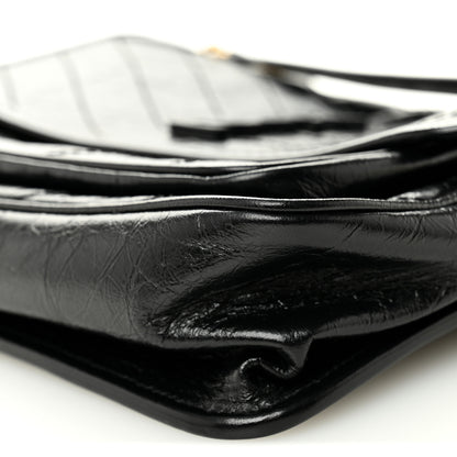 Saint Laurent Crinkled Calfskin Matelasse Monogram Medium Niki Chain Satchel Black 10 of 11