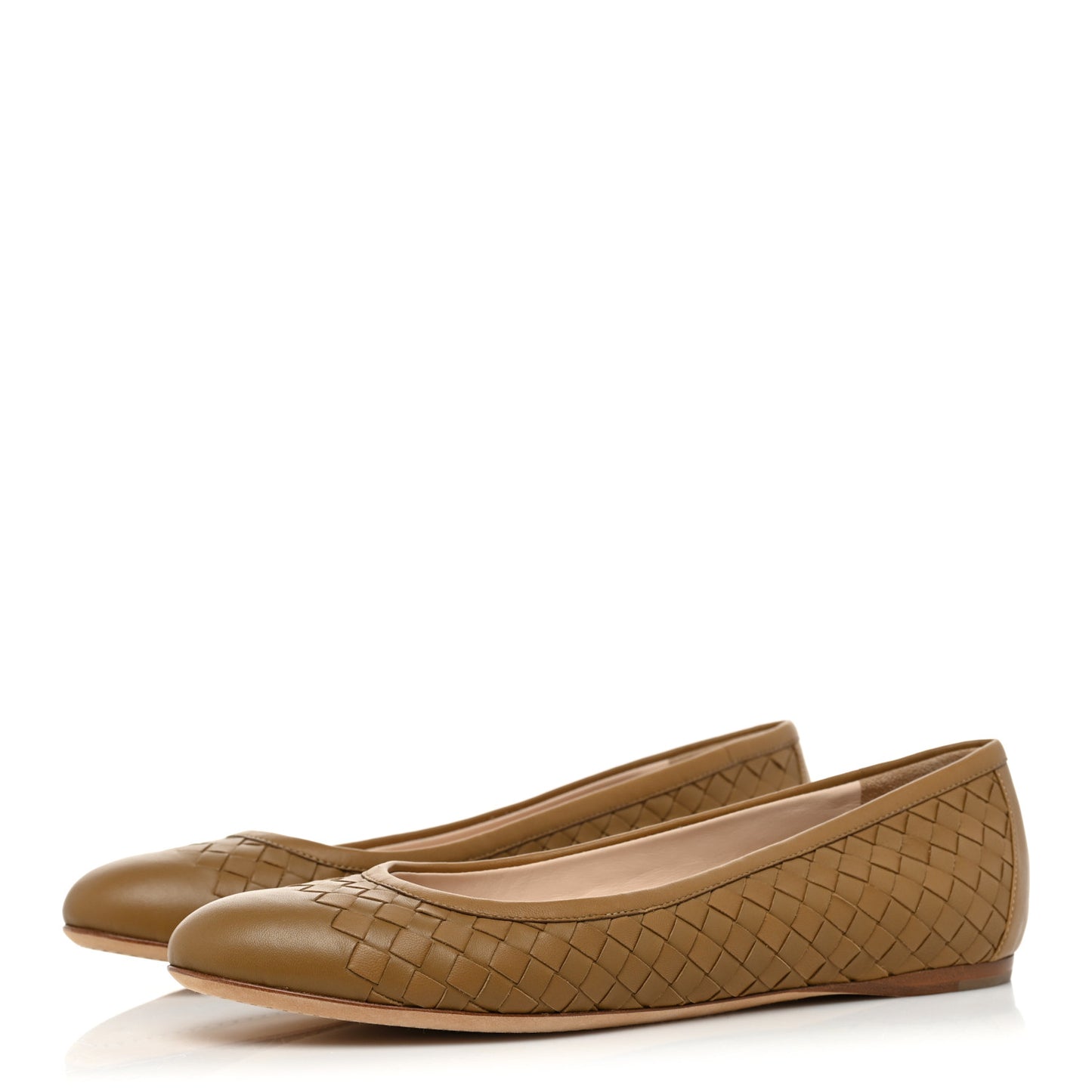 Nappa Intrecciato Flats 40.5 Mustard