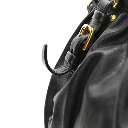 Prada Soft Calf Shopping Bag Black 10 of 13