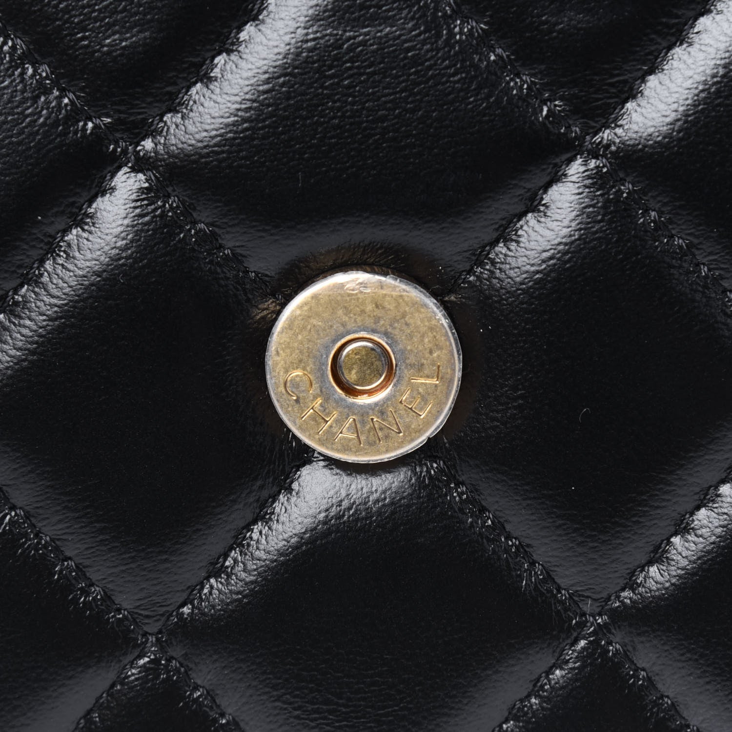 Chanel Lambskin Quilted Chain Around Wallet On Chain WOC Black 9 of 13
