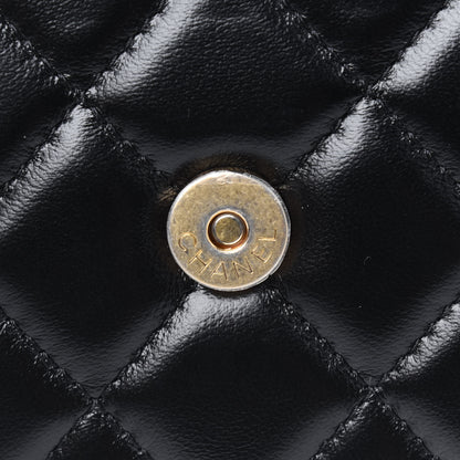 Chanel Lambskin Quilted Chain Around Wallet On Chain WOC Black 9 of 13