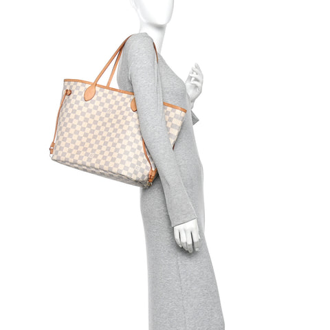 Damier Azur Neo Neverfull MM Rose Ballerine