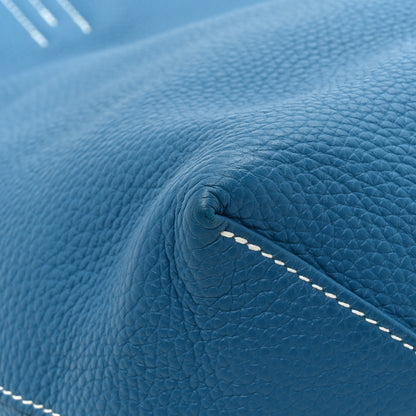Hermes Taurillon Clemence Double Sens 36 Reversible Tote Bleu Sapphire Izmir 19 of 20