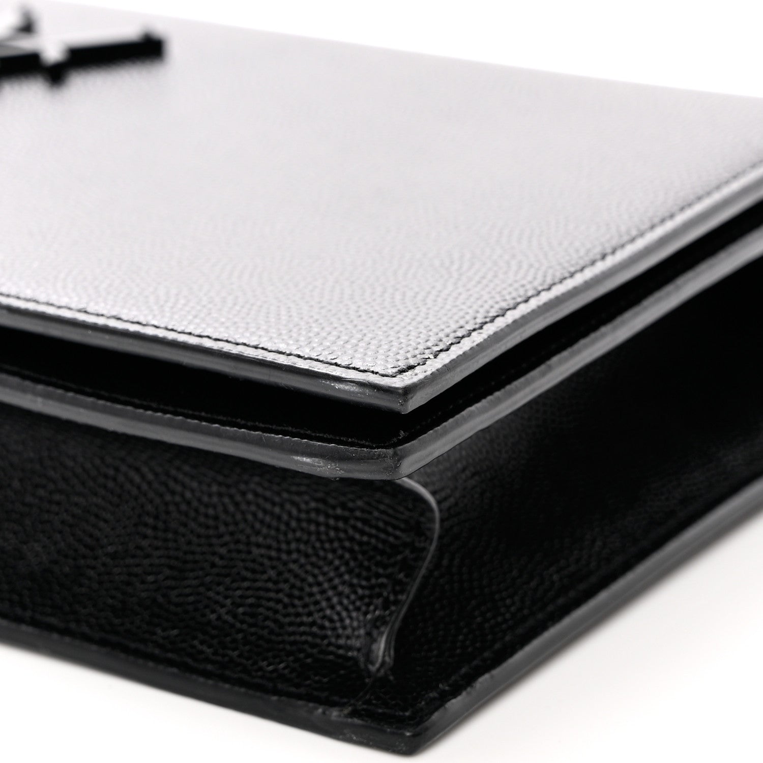 Saint Laurent Grain De Poudre Classic Monogram Kate Clutch Black 11 of 11
