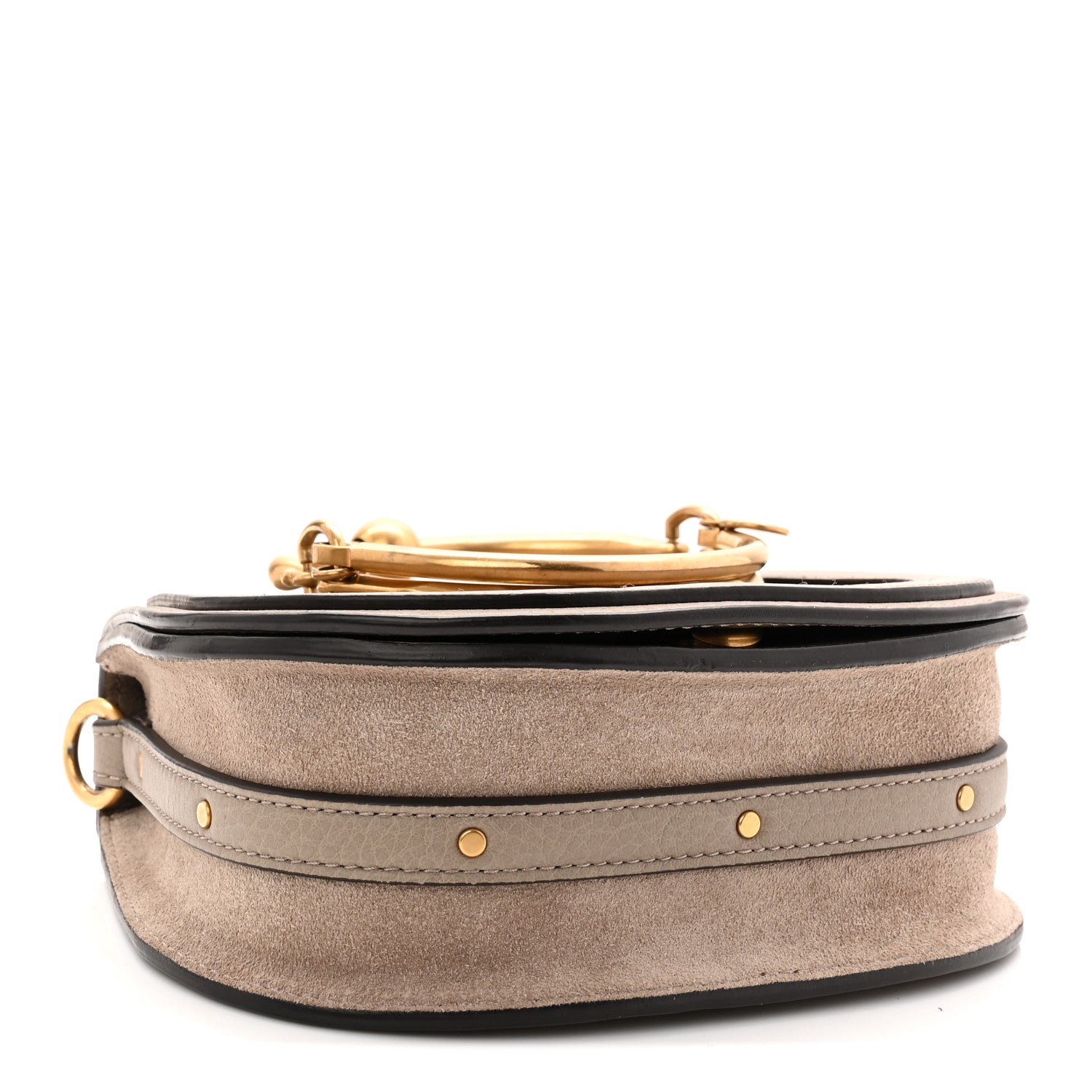 Chloe Calfskin Suede Small Nile Bracelet Bag Motty Grey 4 of 10