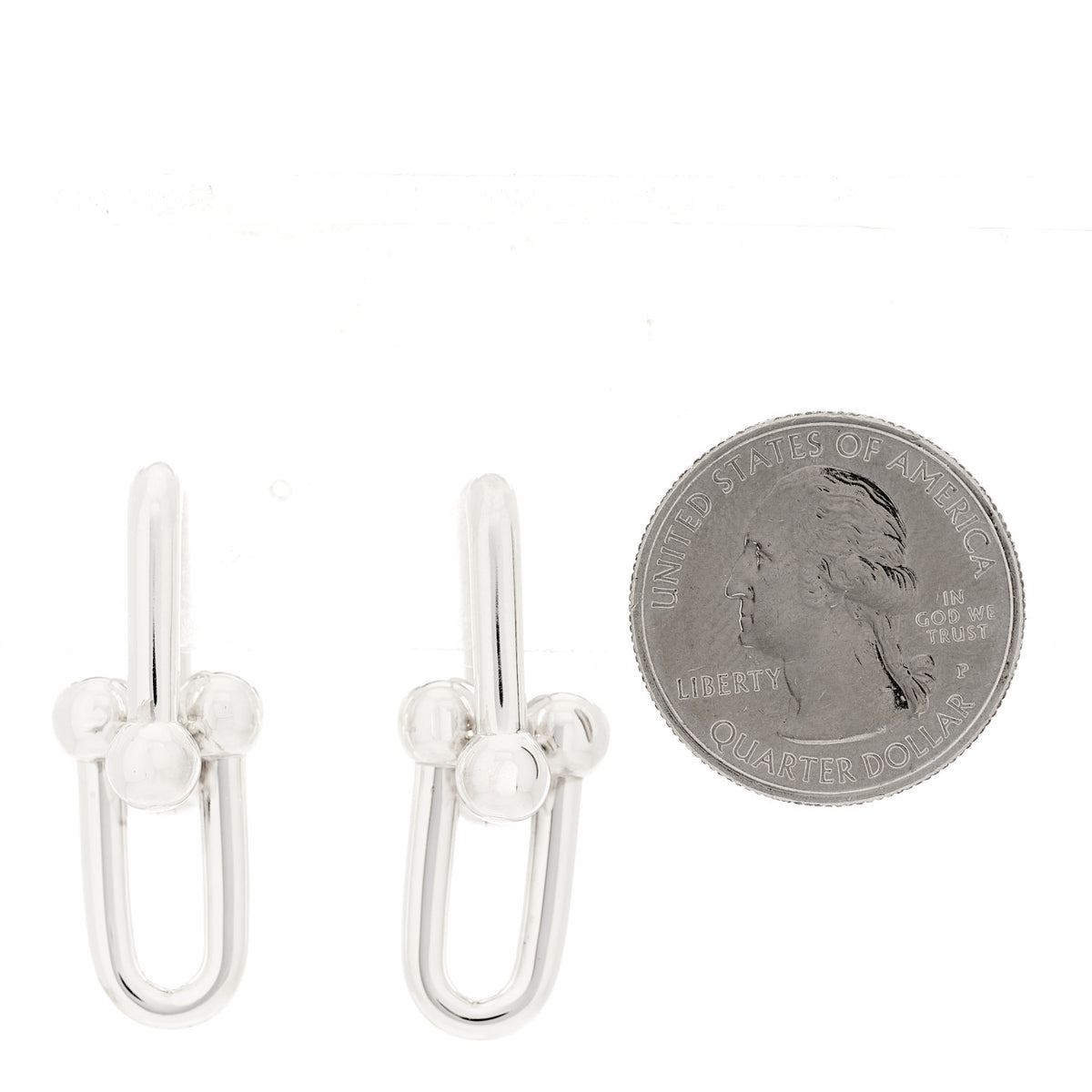 Tiffany Sterling Silver Large HardWear Link Earrings 2 of 4